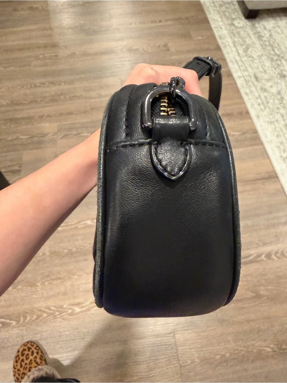 Tory Burch Kira Black Quilted Leather Camera Crossbody Bag